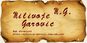 Milivoje Garović vizit kartica